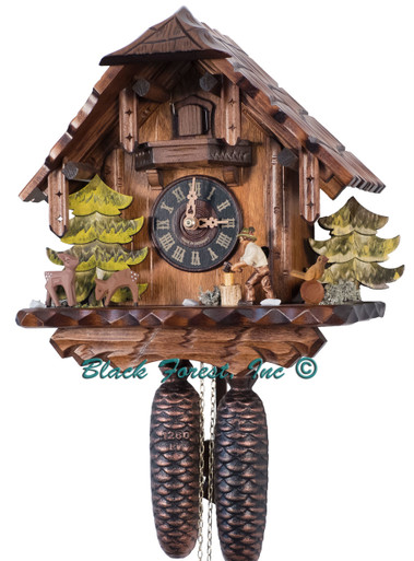 427-8 Wood Chopper Chalet 8 Day Cuckoo Clock
