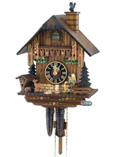 160 Peddler and Chimney Sweep Chalet 1 Day Cuckoo Clock