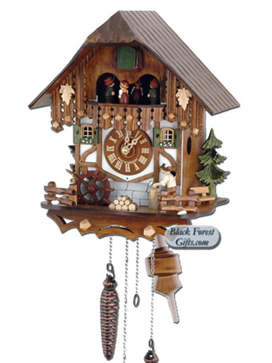 Q6563-9 Anton Schneider Quartz Battery Wood Chopper Cuckoo Clock