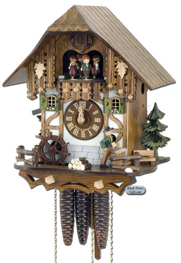 MT6563-9 Anton Schneider Musical Wood Chopper Chalet 1 Day Cuckoo Clock