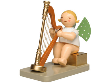 Authentic 650-2026-111 Angel with Concert Harp Sitting from Wendt