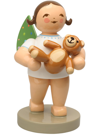 Authentic 650-2026-WCF Angel with Colored Dots and Teddy Bear from