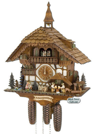8TMT1565-9 Anton Schneider 8 Day Kissing Cuckoo Clock