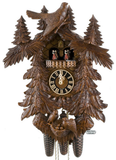 86713-5T 8 Day Carved Birds Cuckoo Clock
