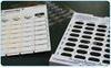Card, plastic blister (which holds the pills) and sealing tray