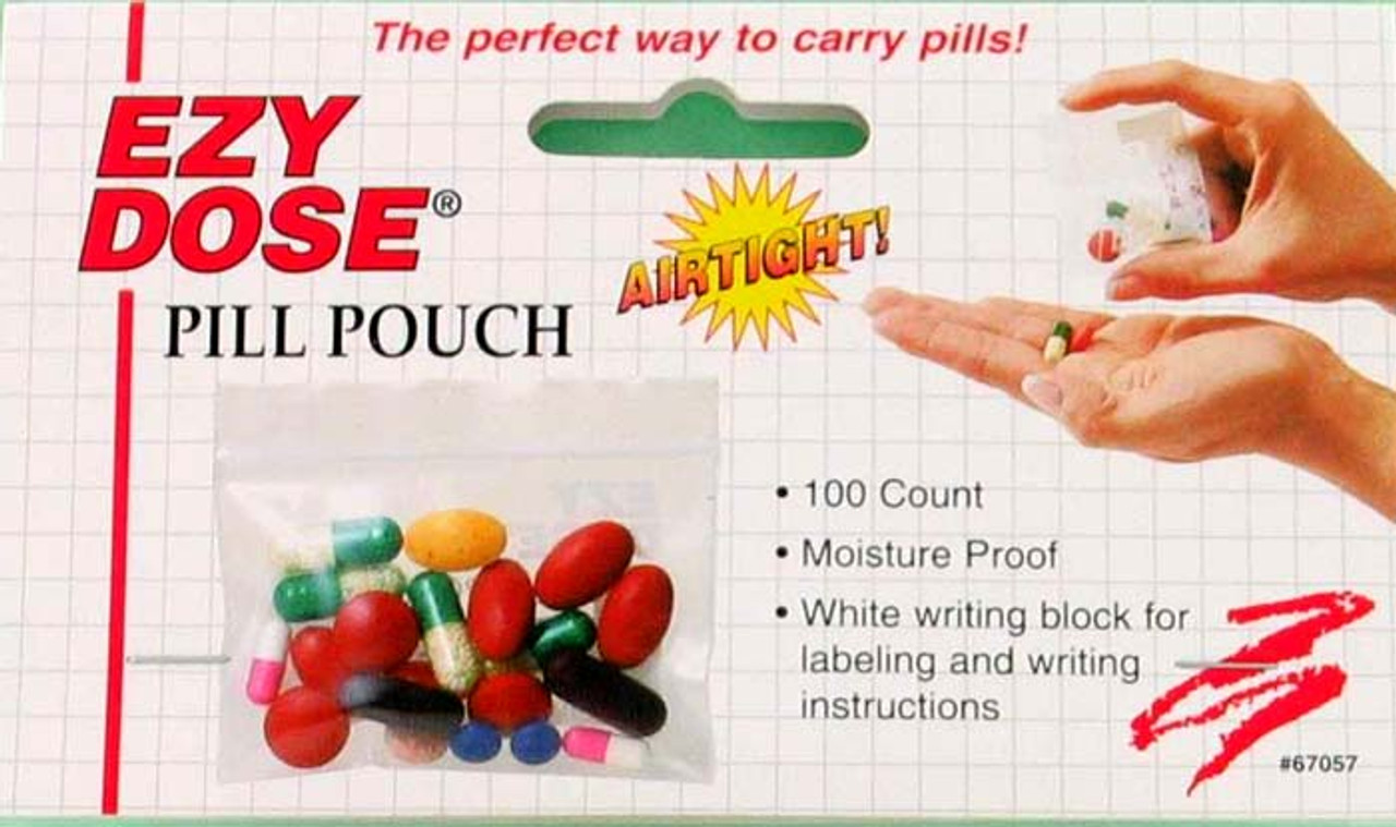 Pill Pouch Bags - (Pack of 100) 3 x 2.75 Pill Baggies and Disposable Plastic