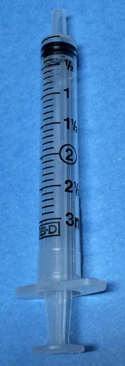3cc 3ml size syringe. Available in Slip Tip only.