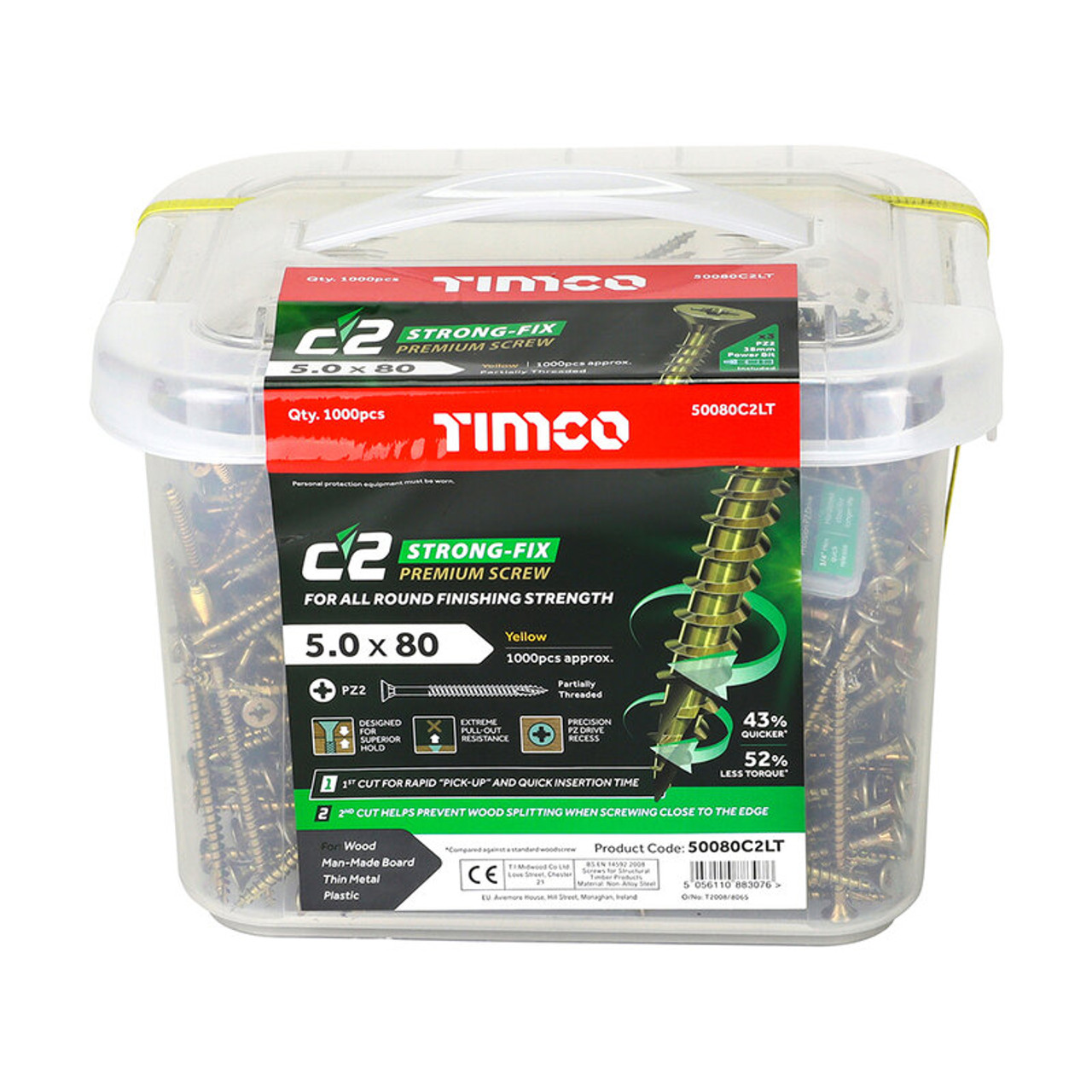 TIMco 4.0 x 60mm Classic C2 Wood Screw Box Qty 200