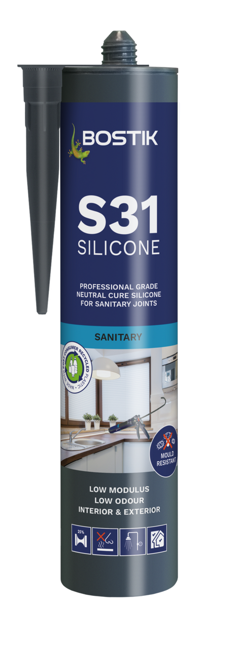 Product image for Bostik Pro S31 Sanitary Silicone 310ml Grey