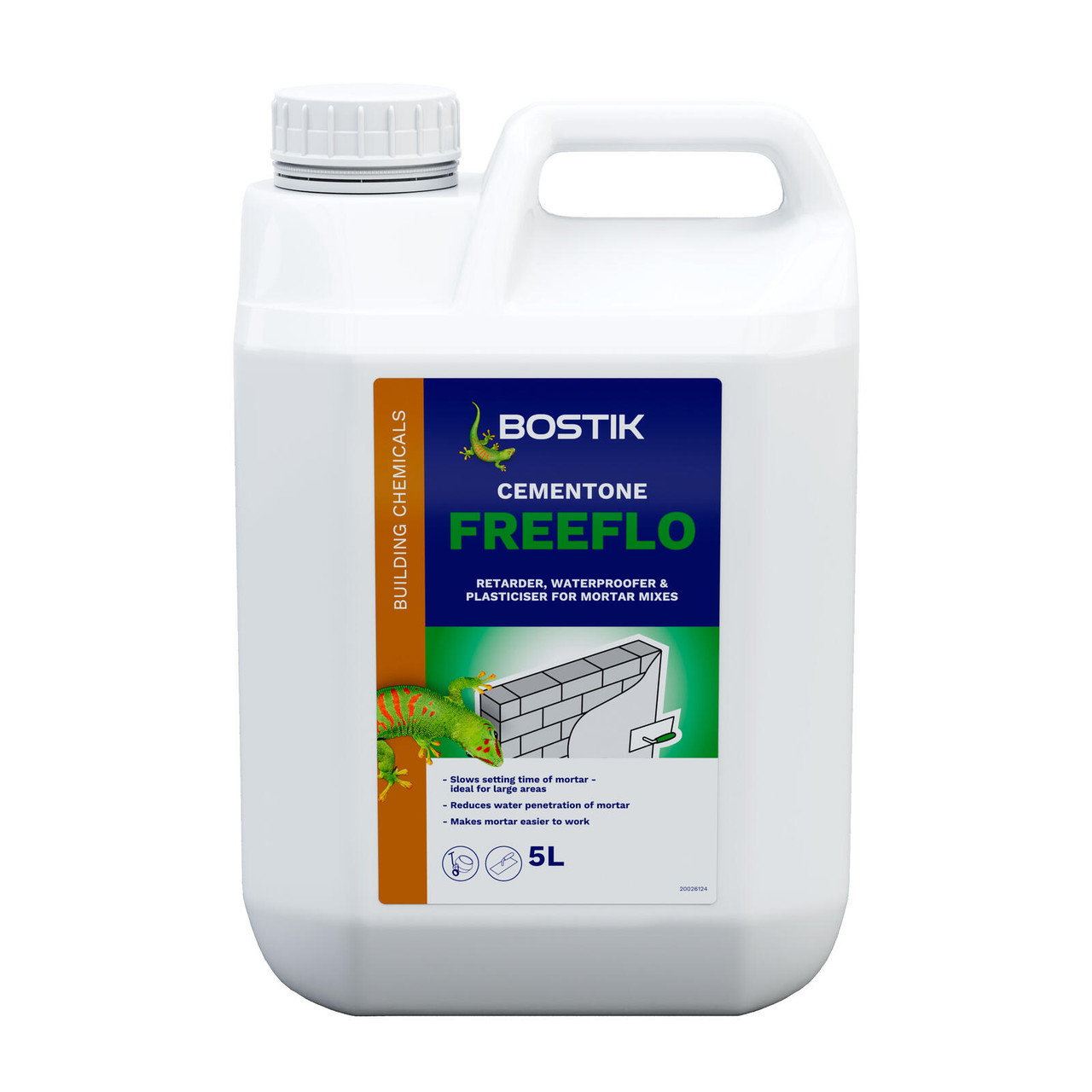 Product image for Bostik Cementone Freeflo Waterproofer, Plasticiser & Retarder, 5 L
