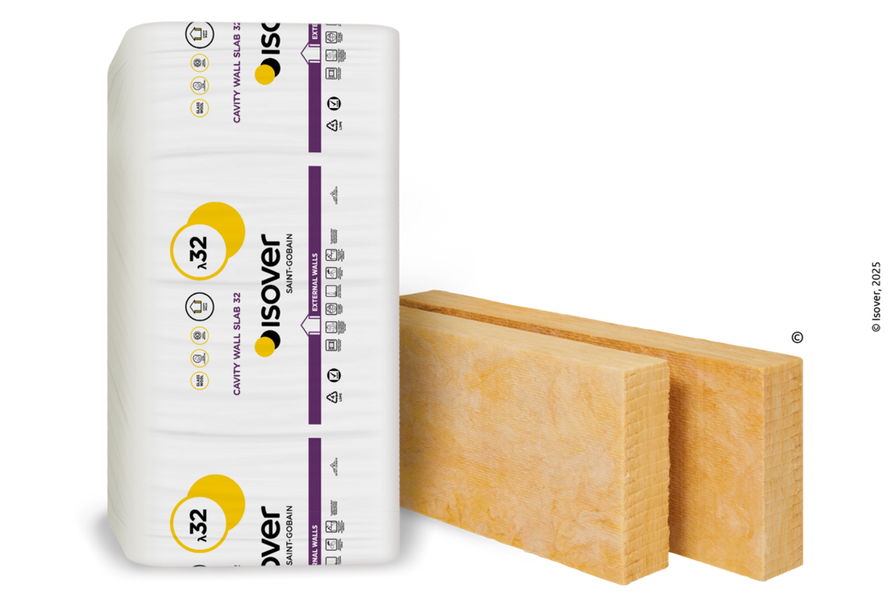 Product image for ISOVER Cavity Wall Slab 32 1200 x 455 x 100mm