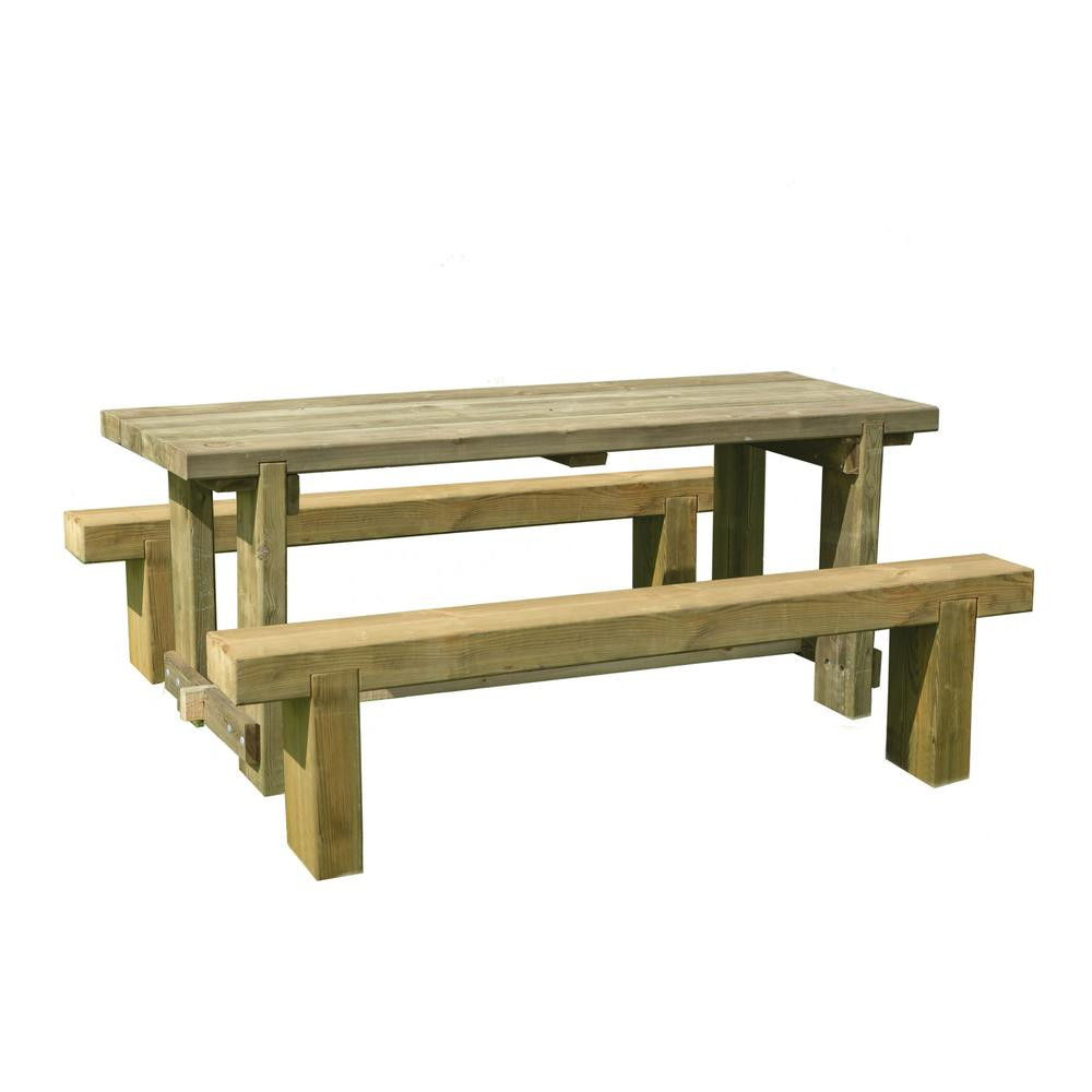 Refectory Table Sleeper Bench Set 1800 x 700 x 750mm Howarth