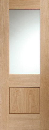 XL Piacenza Internal Oak Door with Clear Glass 1981 x 762 x 35mm (30 Inch)