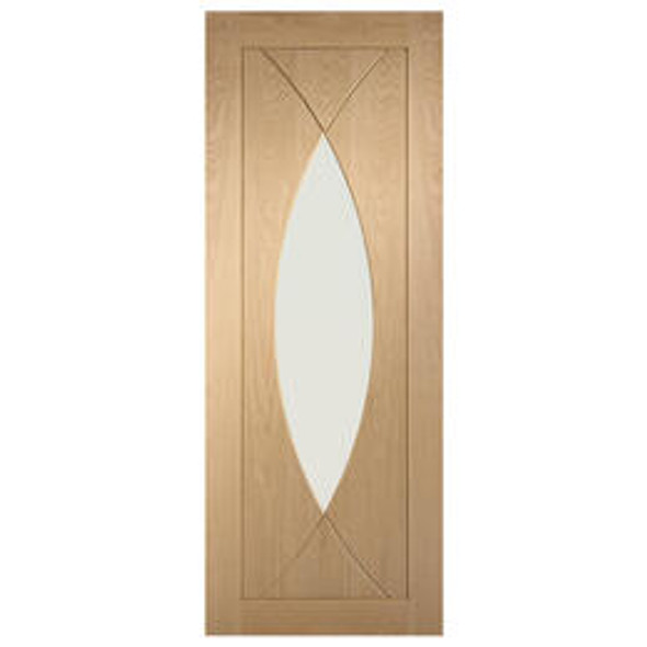 XL Treviso Internal Oak Door with Clear Glass 1981 x 762 x 35mm (30 Inch)