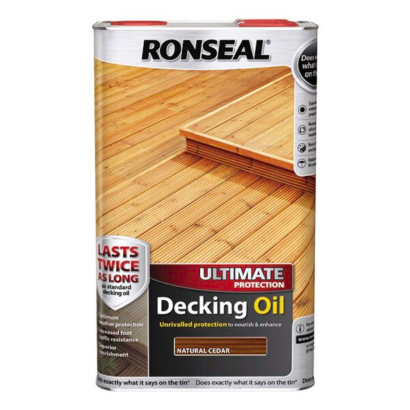 Ronseal Ultimate Decking Oil Natural Cedar 5 Litres