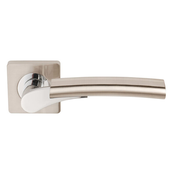 Ultimo Lever Door Handle Privacy Latch Set on Square Rose PCP SNP