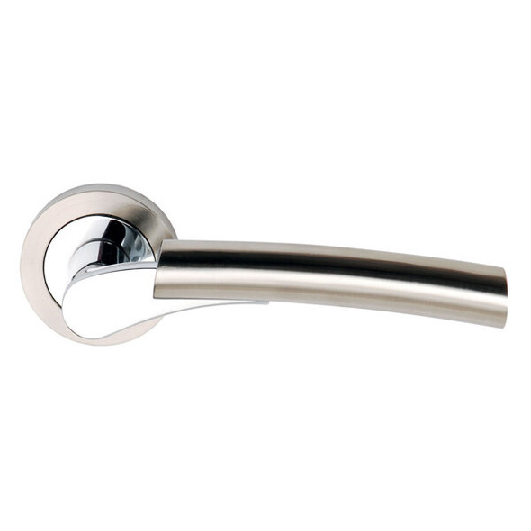 Ultimo Passage Door Lever on Round Rose SNP/PCP