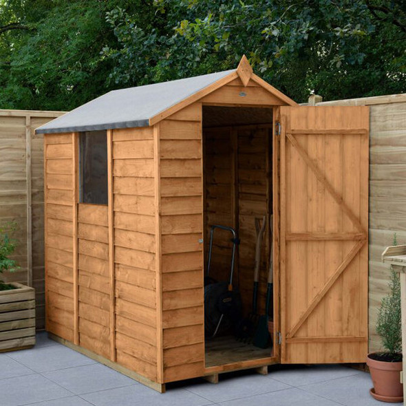 Forest Garden Shed Overlap Dip Treated Apex 6'x4