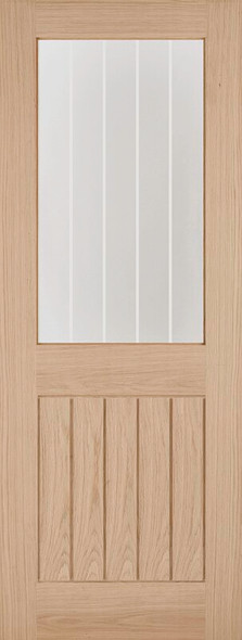 LPD Belize Internal Oak Door with Silkscreen Glass