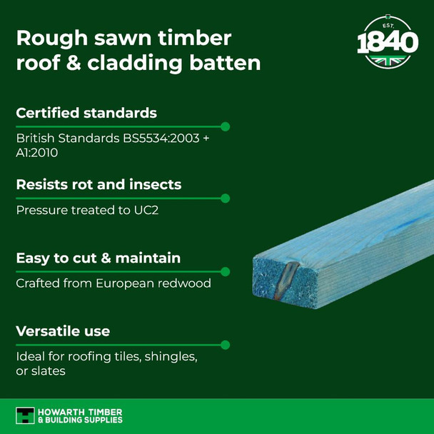 Tile Batten 25mm x 50mm - Roof Batten | Howarth Timber
