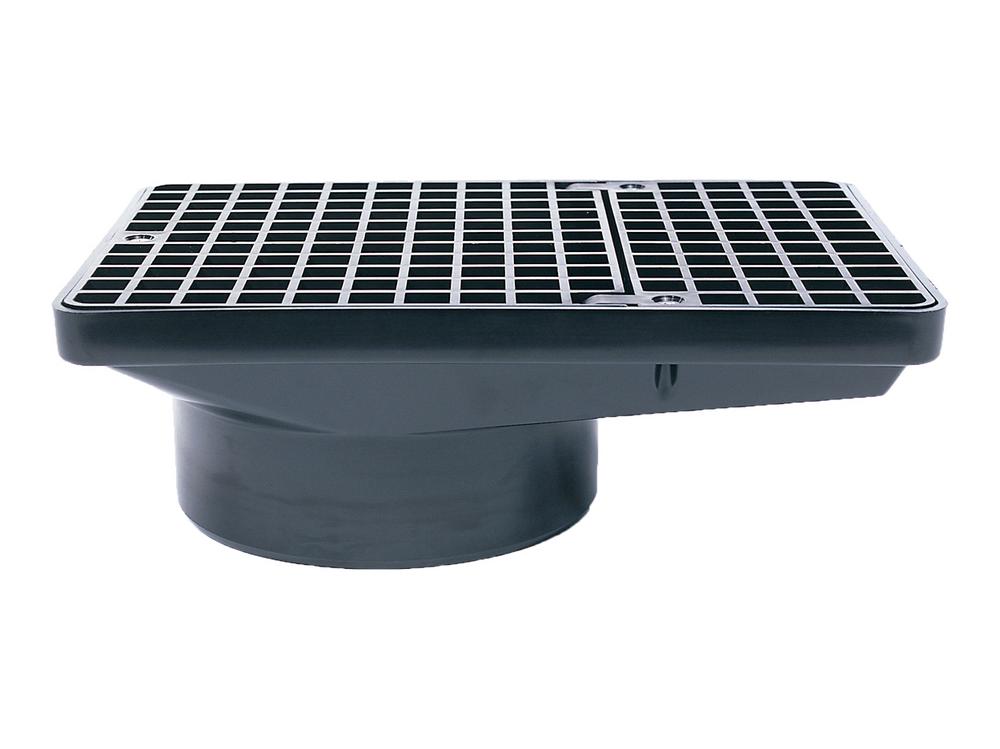 Brett Martin Rectangular Hopper And Grid Black 290 x 210 x 100mm