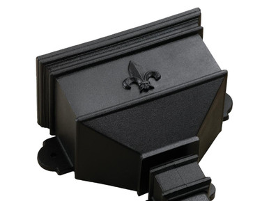 Cascade Rainwater Cast Iron Effect Small Hopper with Fleur De Lys ...