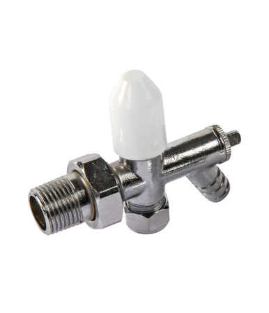 Angled Lockshield Radiator Valve White Galaxy Design | Howarth Timber