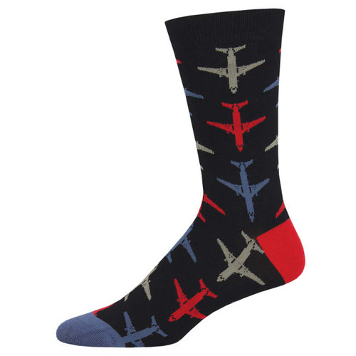Airplanes, Black - Men's Bamboo Socks
Socksmith