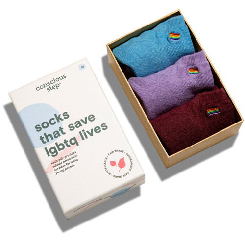 Socks that Save LGBTQ Lives - Men's Boxed Ankle Socks
Conscious Step