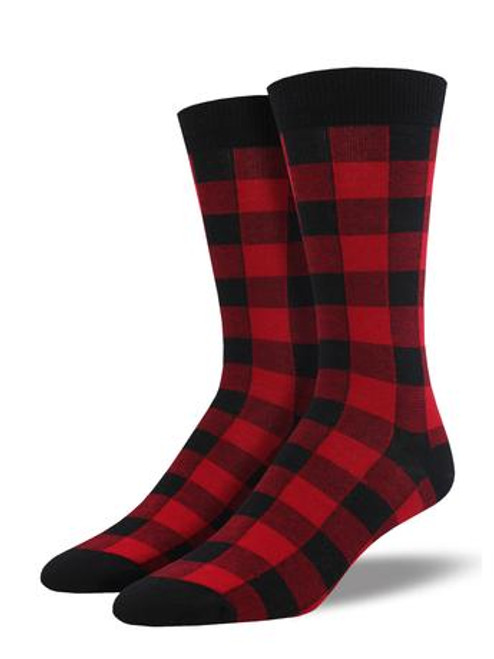 Buffalo Plaid Red - Men's Bamboo Socks