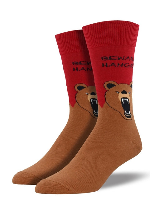 Hangry Bear Red - Men's Socks