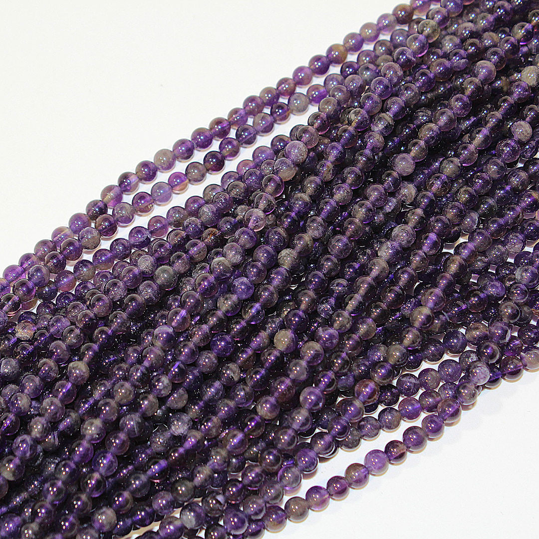 4mm Amethyst Round Bead $7 Wholesale