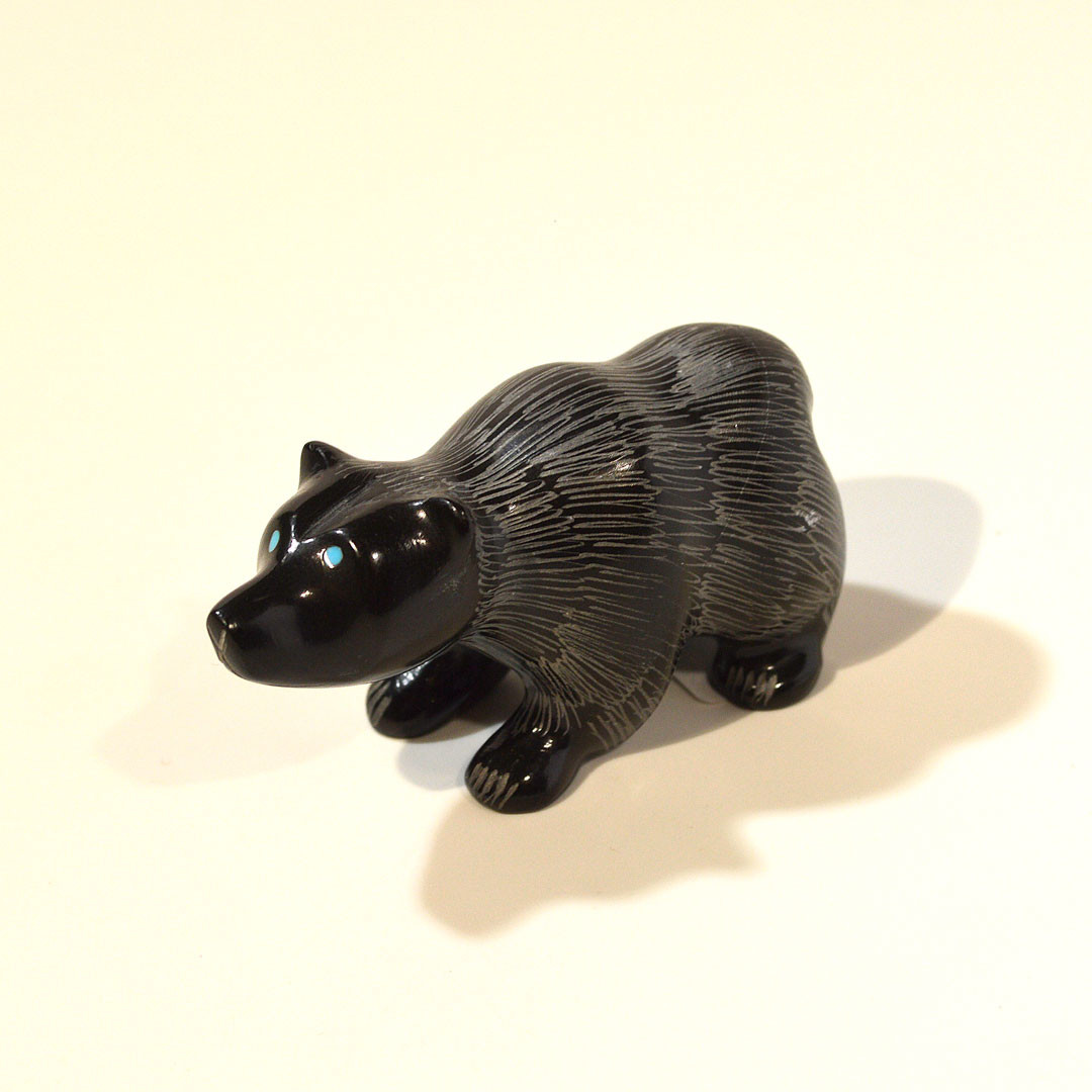 Nelson Yatsattie Fuzzy Bear Fetish | Black Marble
