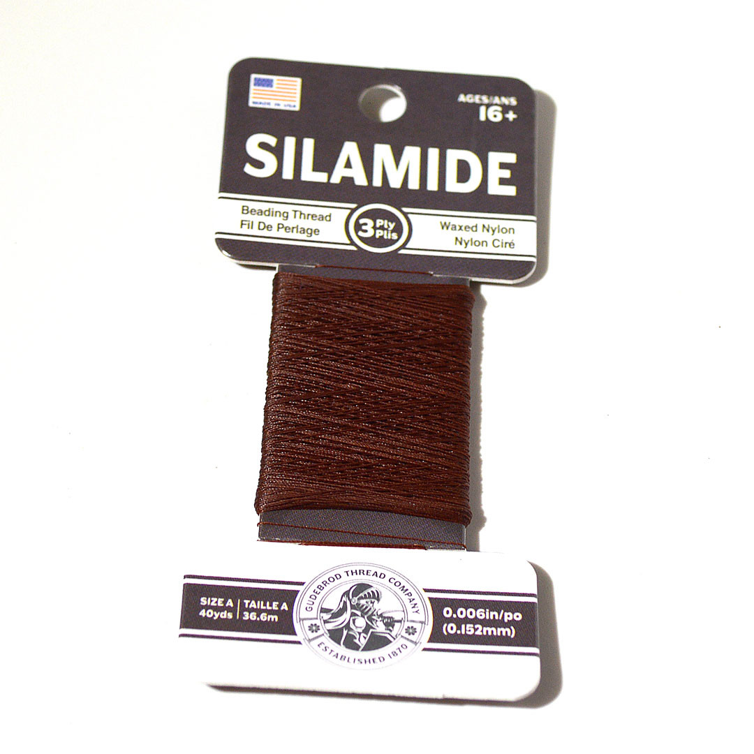 Silamide Thread | Size A | 40 Yards | Brown - New Mexico Bead Company