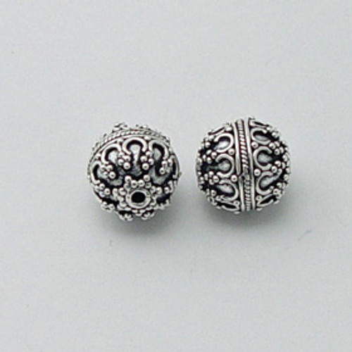 India Silver, 15mm Filigree Bead