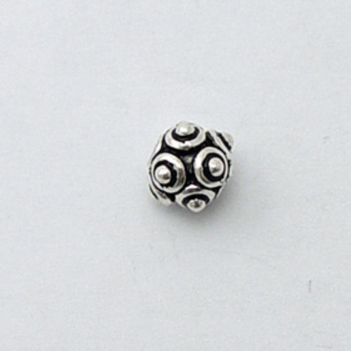 India Silver, 8mm Dotted Round Bead