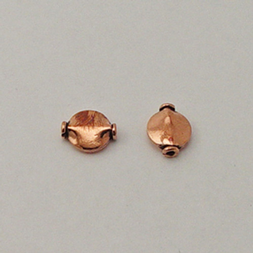 Copper, 10x12mm Ridged Coin Bead