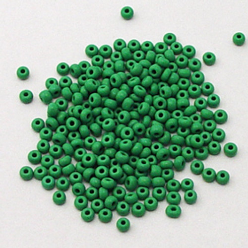 6/0 Opaque Medium Green Czech Seed Bead | 1 Ounce