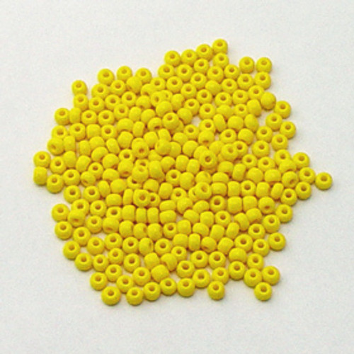 6/0 Opaque Lemon Yellow Czech Seed Beads | 1 ounce bag 6/0 Opaque Lemon Yellow Czech Seed Beads | 1 ounce bag