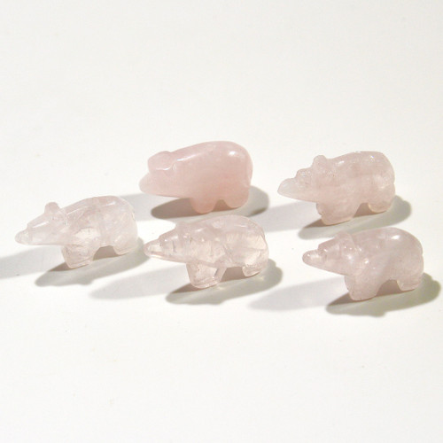 Rose Quartz Bear Bead | $1.10 Wholesale