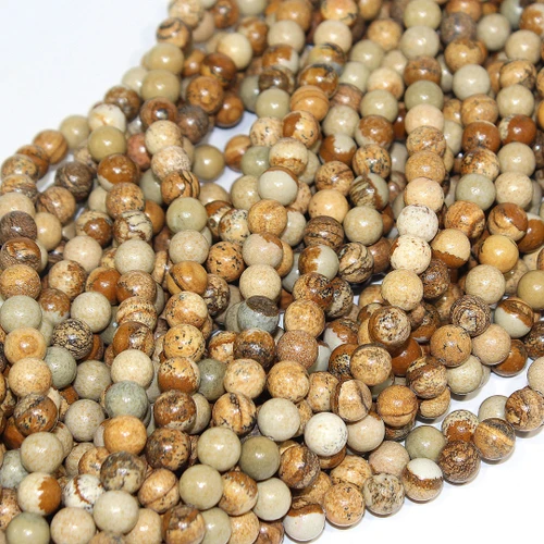8mm Picture Jasper Rounds
