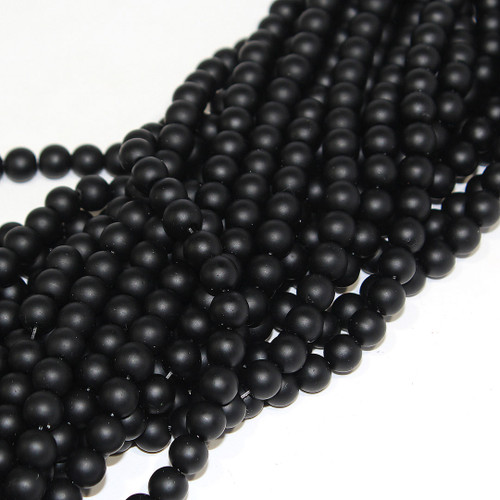 Matte Black Onyx 8mm Rounds | $3.50 Wholesale