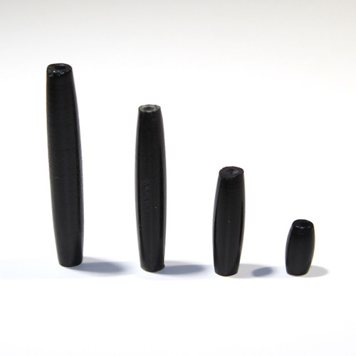1" Black Hairpipe Beads sold in 100 count bags. 