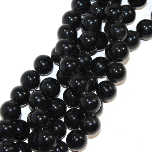 Black agate (synthetic) Round Beads | 16mm