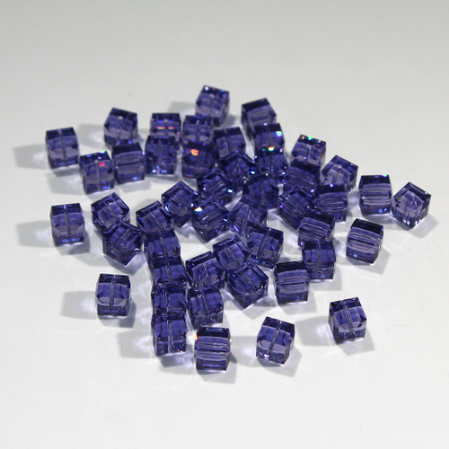 Swarovski Cube Bead | 8mm | Tanzanite