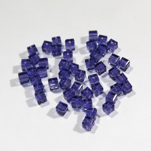 Swarovski Cube Bead | 4mm | Tanzanite