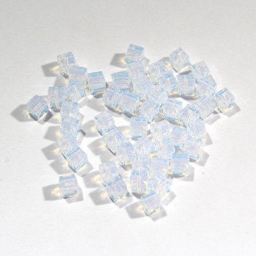 Swarovski Cube Bead | 6mm | White opal