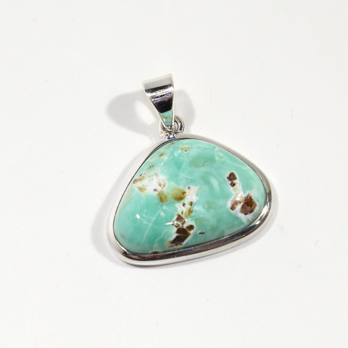 Variscite Freeform Sterling Silver Pendant  28x25mm