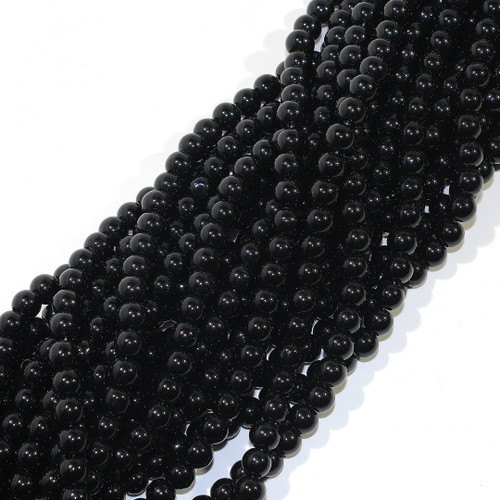 8mm Black Agate Rounds | $3.15 Wholesale