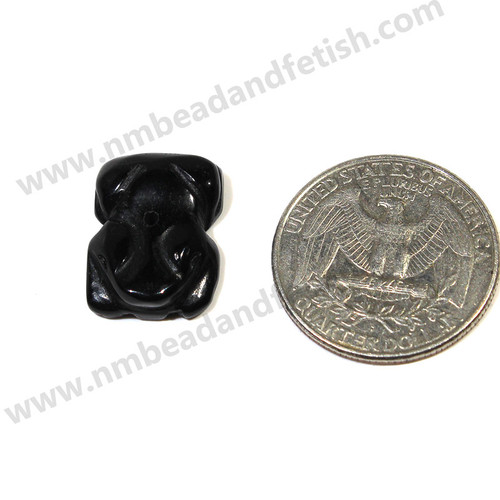 Black Stone Onyx Zuni fetish Frog Beads